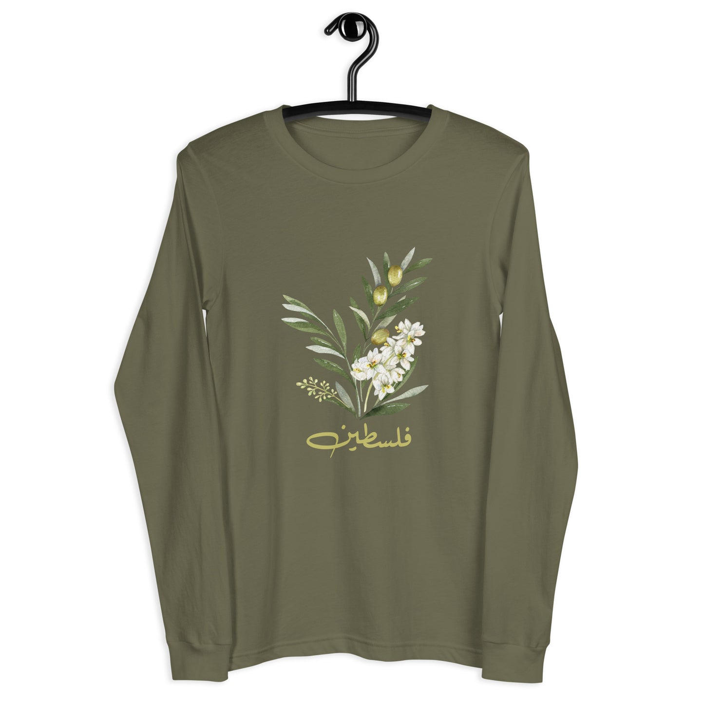 Adult Unisex Long Sleeve Graphic Olive Branch Tee